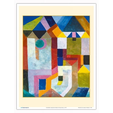 Colorful Architecture - From an Original Color Painting by Paul Klee c.1917 - Master Art Print (Unframed) 9in x 12in