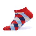 thumbnail image 1 of Colorful Argyle Ankle Socks (Adult Large - Men's Shoe Sizes 8-12) from the Sock Panda Color: Red, 1 of 1