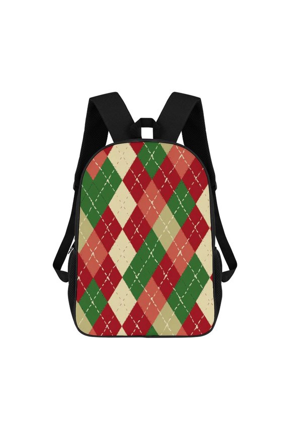 Colorful Argyle Pattern Backpack 17in Laptop traveling Bag Bags