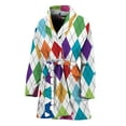 thumbnail image 1 of Colorful Argyle Pattern Women Bathrobe One Size Univeral Fits, Checkered Caro Plaid Tartan Fashion Lightweight Plush Fleece Long Robe For Women, 1 of 3