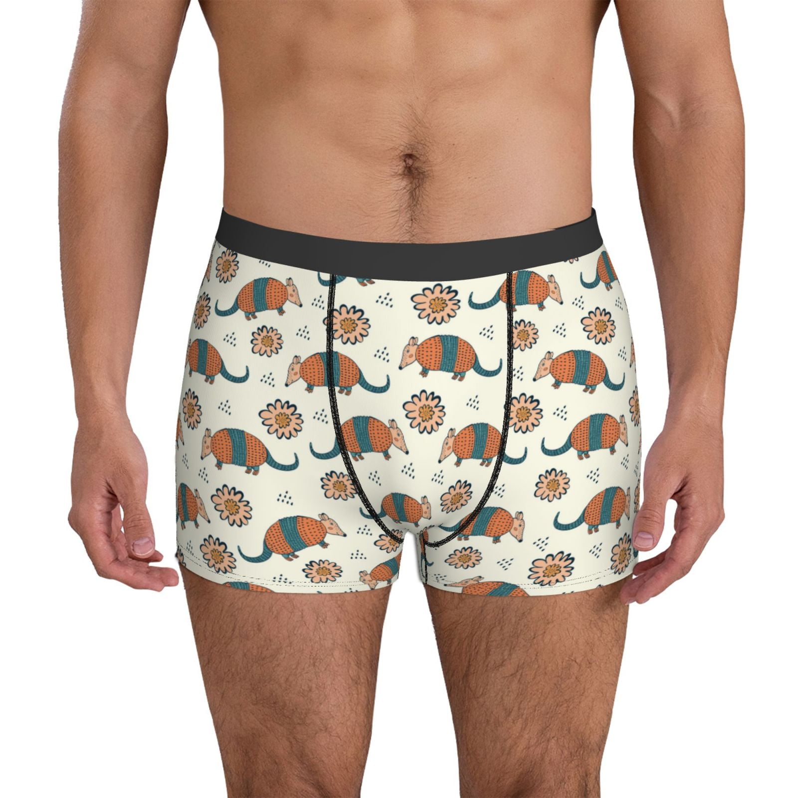Colorful Armadillos1 Mens Underwear Boxer Briefs, Comfort Breathable