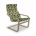 thumbnail image 1 of Colorful Armchair Pad and Slipcover, Repetitive Banana Pop Art Pattern with Retro Background, 1 Piece Soft Cushion Replacement with Removable Cover, Yellow Dark Blue Grey, by Ambesonne, 1 of 1