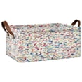 thumbnail image 1 of Colorful Art Clocks Open Home Storage Bins Foldable Metal Frame Shelf Baskets 16.9x11.4x7.7in Water-Resistant, 1 of 8