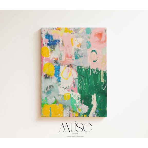 Colorful Art Eclectic Wall Soft Contemporary Home Decor Modern Living Room Wall Art Unframed Paper Print