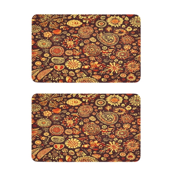 Colorful Art Flowers Pattern 2 Pack 4x2.5 Inch Magnetic Stickers Thick and Strong for Fridge Dishwasher Teaching