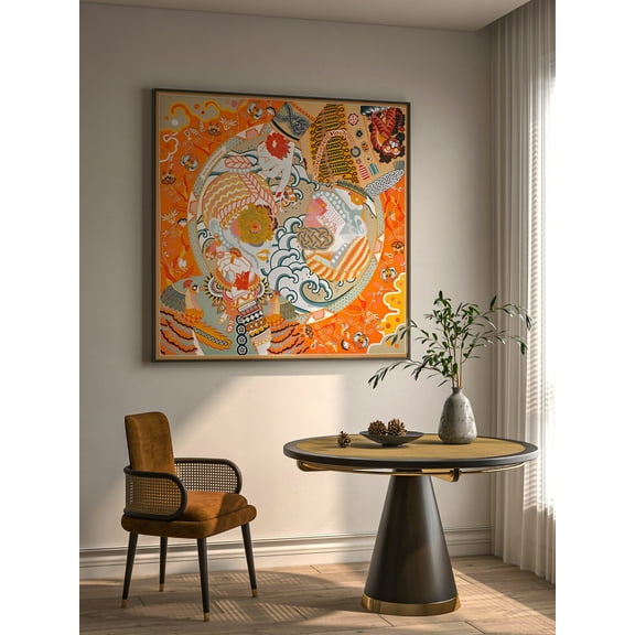 Colorful Art Living Room Decoration Painting Sofa Background Wall Painting Hotel Office High-end Sense Mural Hanging Painting