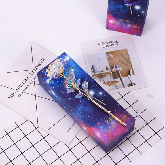 Colorful Artificial LED Light Flower Galaxy Plastic Luminous Rose Unique Presents Valentine's Day Thanksgiving Mother's Day Girl's Birthday, Best Gifts for Her for Girlfriend Wife Women