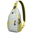 thumbnail image 1 of Colorful Artistic Sling Backpack with Fashionable Pop Art Design, Lightweight Crossbody Bag Featuring Rainbow Gradient and Psychedelic Elements for Daily Use, 1 of 6