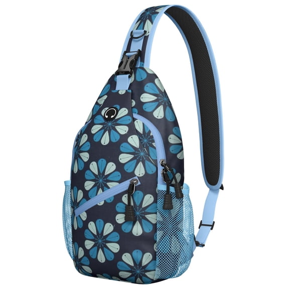 Colorful Artistic Sling Backpack with Fashionable Pop Art Design, Lightweight Crossbody Bag Featuring Rainbow Gradient and Psychedelic Elements for Daily Use