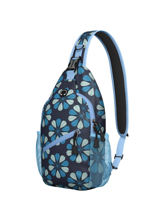 Colorful Artistic Sling Backpack with Fashionable Pop Art Design, Lightweight Crossbody Bag Featuring Rainbow Gradient and Psychedelic Elements for Daily Use