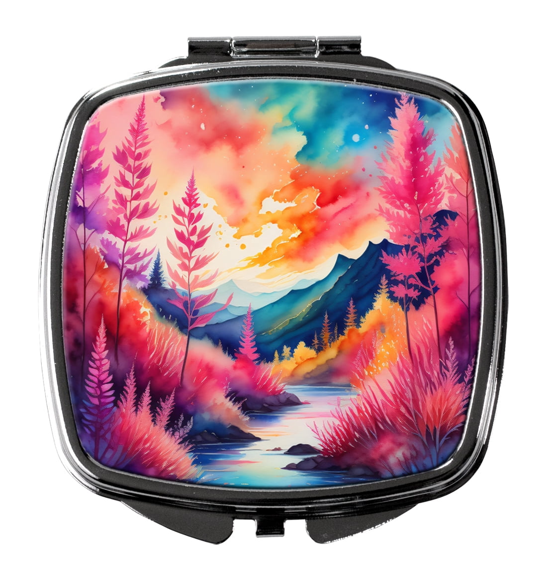 Colorful Astilbe Compact Mirror 2.75 in x 3 in