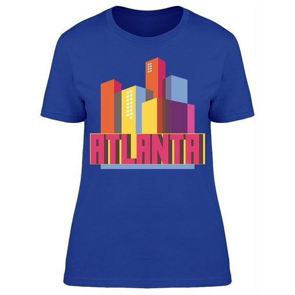 Colorful Atlanta Buildings T-Shirt Women -Image by Shutterstock, Female Small