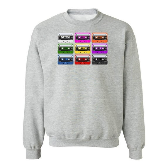 Colorful Audio Cassettes Sweatshirt Men -Image by Shutterstock, Male 4X-Large