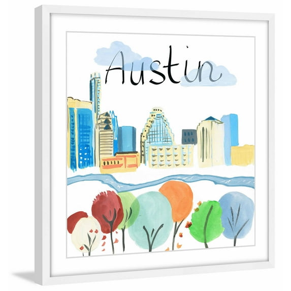 "Colorful Austin" Framed Painting Print