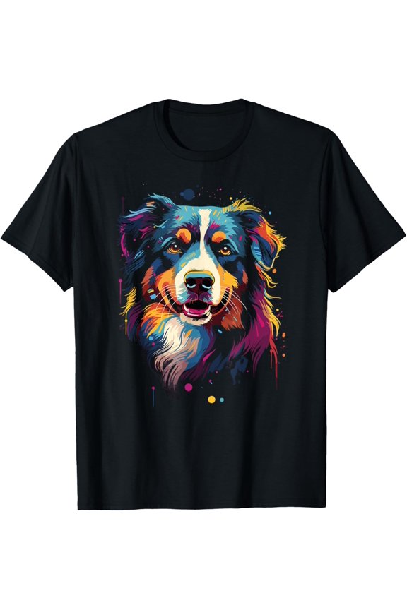 Colorful Australian Shepherd Aussie T-Shirt