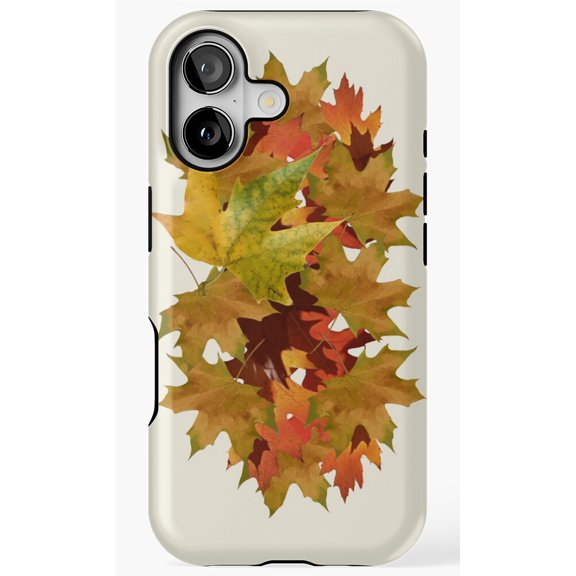 Colorful Autumn Leaves Collage Graphic Phone Case for iPhone 11 12 13 14 15 16 17 Pro Max