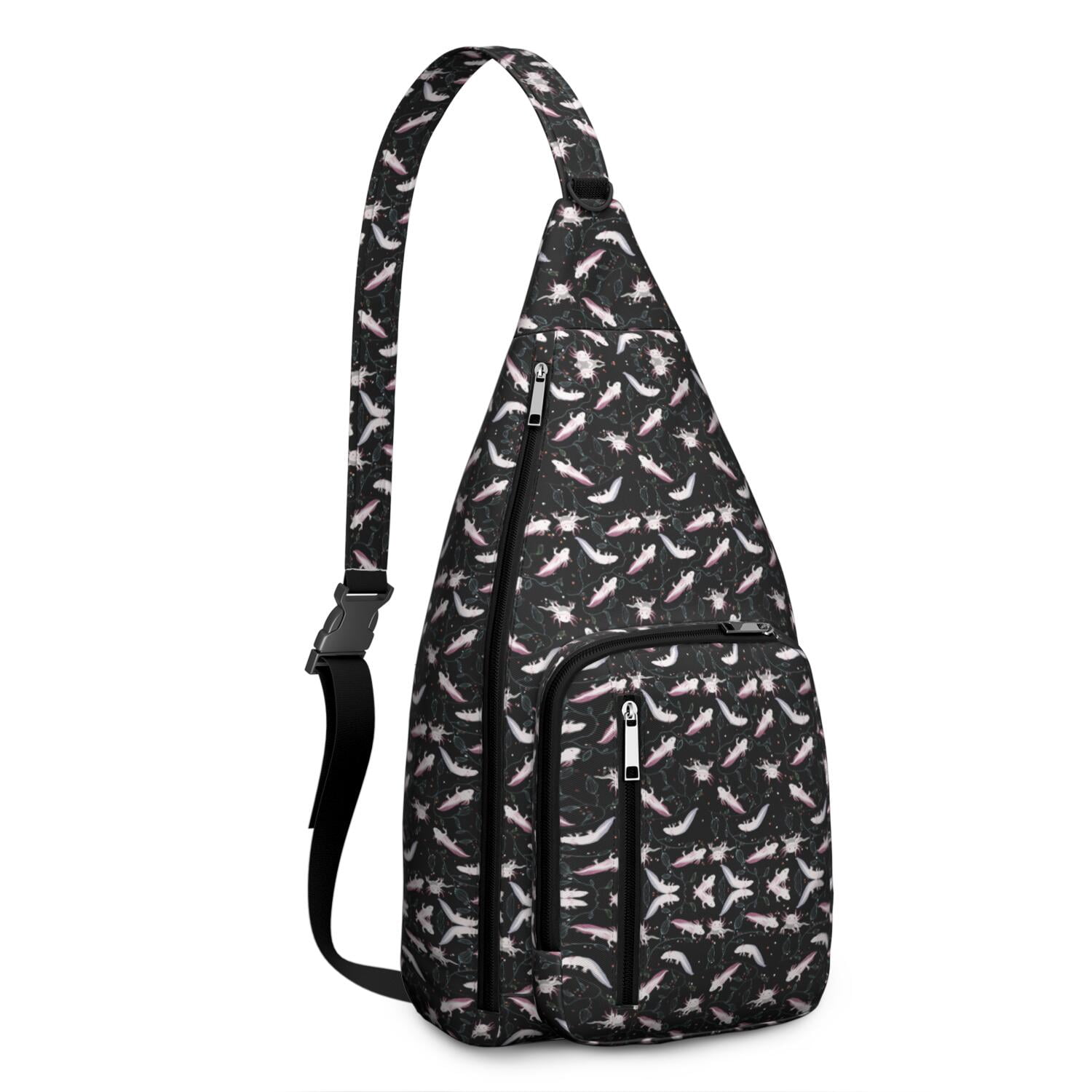 Colorful Axolotl Sling Backpack - Cute Mythical Creature Design ...