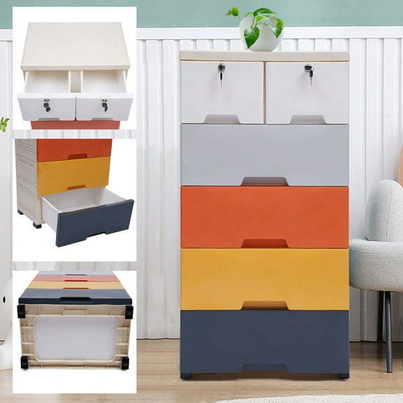 Colorful Baby Wardrobes Plastic Assembled Children Toy Drawer Storage Cabinet
