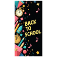 thumbnail image 1 of Colorful Back to School Themed Banner with Alarm Clock Pencils and Compasses Party Decoration Background Backdrop for Classroom Decor School Events Student Gatherings Orientation Parties, 1 of 7