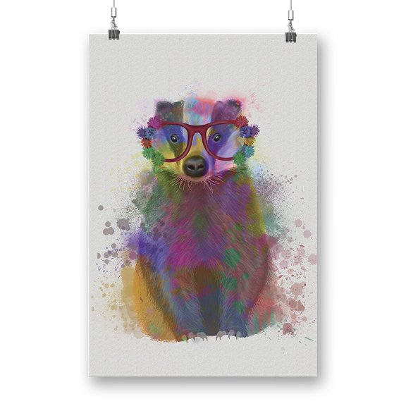 Colorful Badger Poster - Fab Funky Designs,