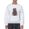 thumbnail image 1 of Colorful Badger Sweatshirt Men -Fab Funky Designs, Male x-Large, 1 of 4