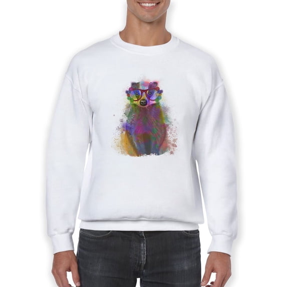 Colorful Badger Sweatshirt Men -Fab Funky Designs, Male x-Large