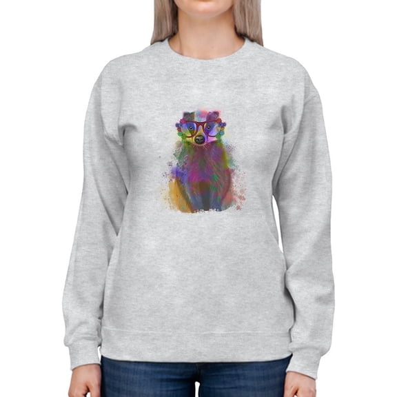 Colorful Badger Sweatshirt Women -Fab Funky Designs, Female 3X-Large