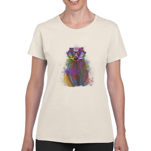 Colorful Badger T-Shirt Women -Fab Funky Designs, Female Medium
