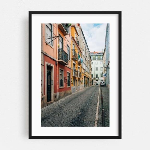 Colorful Bairro Alto 03 - Lisbon Portugal Photography Black Framed Wall Art Print 20 x 30 inches