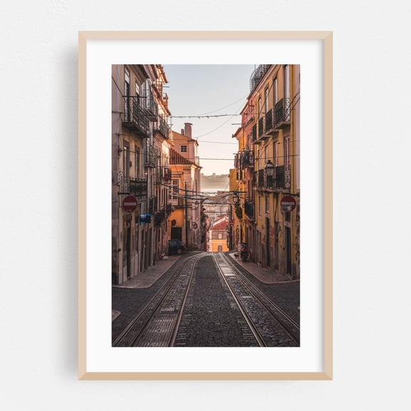 Colorful Bairro Alto 07 - Lisbon Portugal Photography Oak Framed Wall Art Print 12 x 18 inches