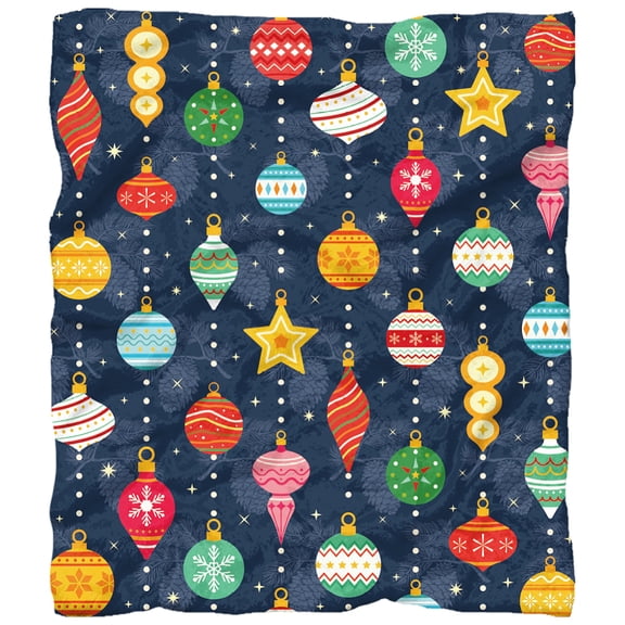 Colorful Ball Christmas Decorative Throw Blanket Cartoon Christmas Ball Cozy Throw Blankets Fuzzy Soft Flannel Fleece Blanket Gifts for DIY