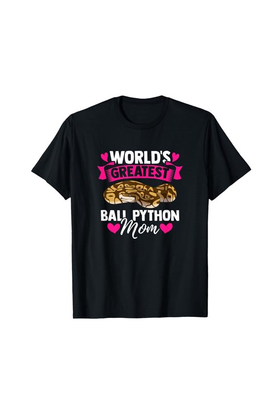 Colorful Ball Python Graphic T-Shirt for Proud Pet Moms and Snake Lovers