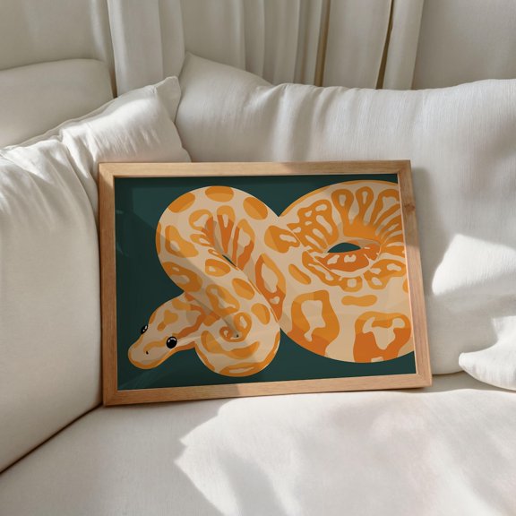 Colorful Ball Python Tropical Decor Wall Art