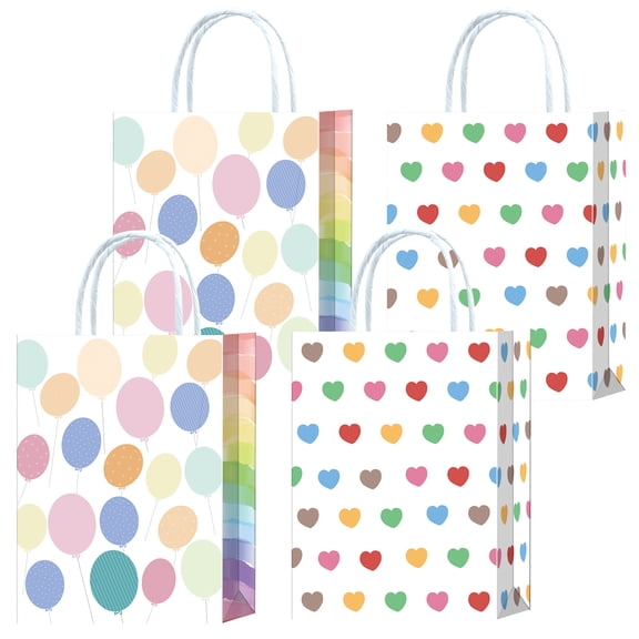 Colorful Balloon Party Gift Packaging Bags Printed Cartoon Universal Kraft Handheld Paper Bags Cross-border Customizable