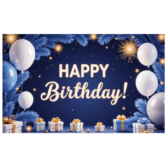 Colorful Balloons Banner Decorative Gift Boxes Party Backdrop Celebration Banner for Birthday Party Indoor Decoration Event Celebration