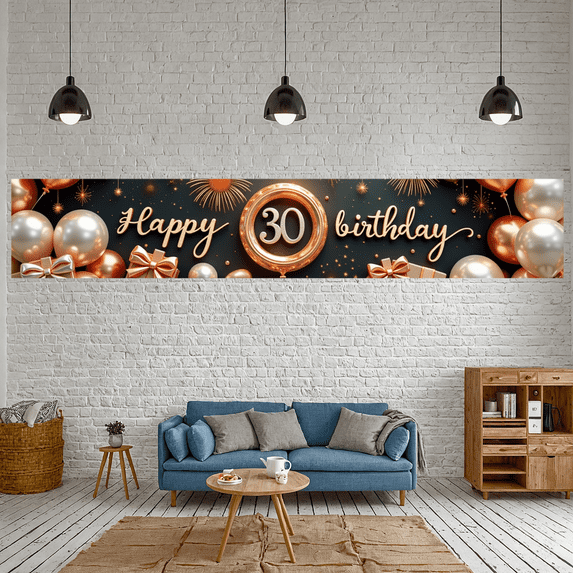 Colorful Balloons Banner Gift Box Happy Celebration Banner for Birthday Party Event Decoration Indoor