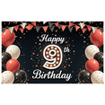 thumbnail image 1 of Colorful Balloons Birthday Banner Decorative Backdrop Kids Party Celebration for 9th Birthday, 1 of 6