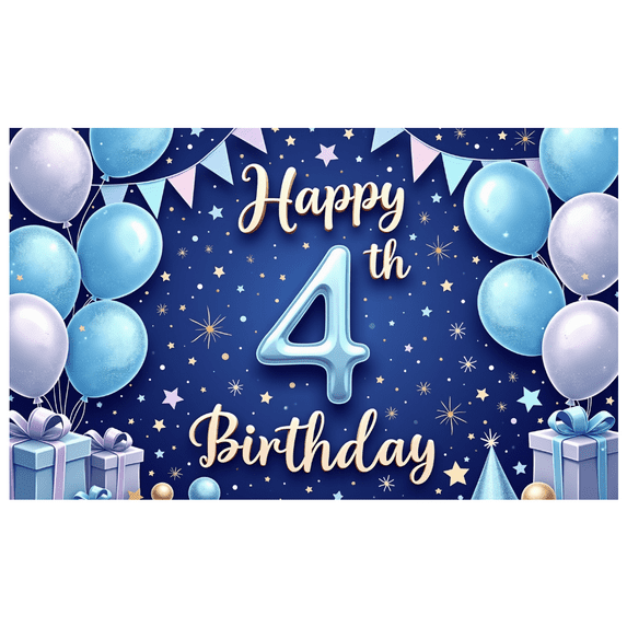 Colorful Balloons Birthday Banner Decorative Design Happy Birthday Event Decoration Backdrop for Kids Party Indoor Celebration Photography