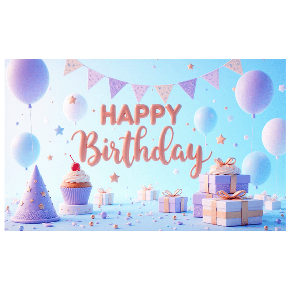 Colorful Balloons Happy Birthday Banner Decorative Design for Birthday Party Indoor Decoration Holiday Celebration
