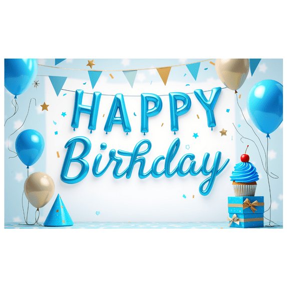 Colorful Balloons Happy Birthday Banner Decorative Design for Birthday Party Indoor Decoration Holiday Celebration