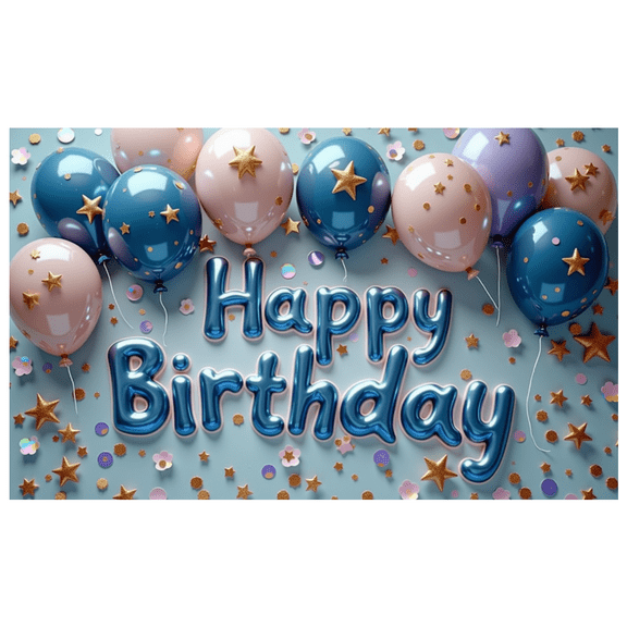 Colorful Balloons Happy Birthday Party Decoration Banner for Indoor Celebration Kids Event Party Background