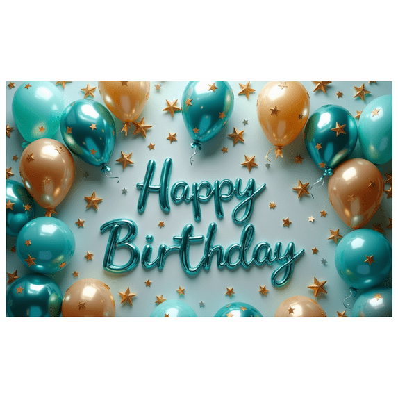 Colorful Balloons Happy Birthday Party Decoration Banner for Indoor Celebration Kids Event Party Background