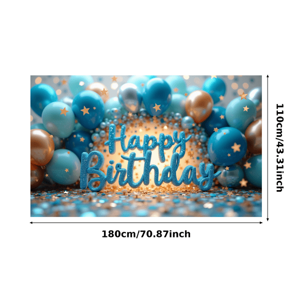 Colorful Balloons Happy Birthday Party Decoration Banner for Indoor Celebration Kids Event Party Background