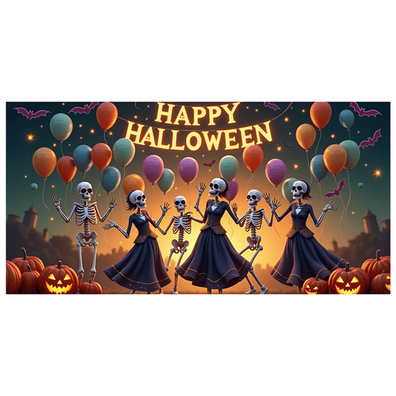 Colorful Balloons Happy Halloween Skeleton Theme Party Decoration for Halloween Party Autumn Celebration Dance Event