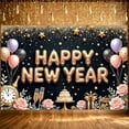 thumbnail image 1 of Colorful Balloons Happy New Year Decorative Banner Celebratory Design Party Backdrop for New Year Event Party Home Decoration Indoor Celebration, 1 of 9