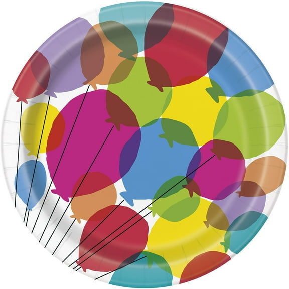 Colorful Balloons Party Dinner Paper Plates, 9", 8 Ct.