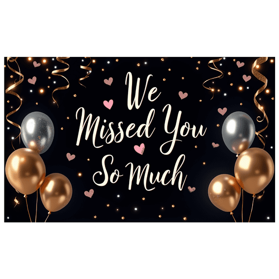 Colorful Balloons Welcome Back Banner Decorative Hearts Reunion for Indoor Celebration Office Home Decoration Gathering