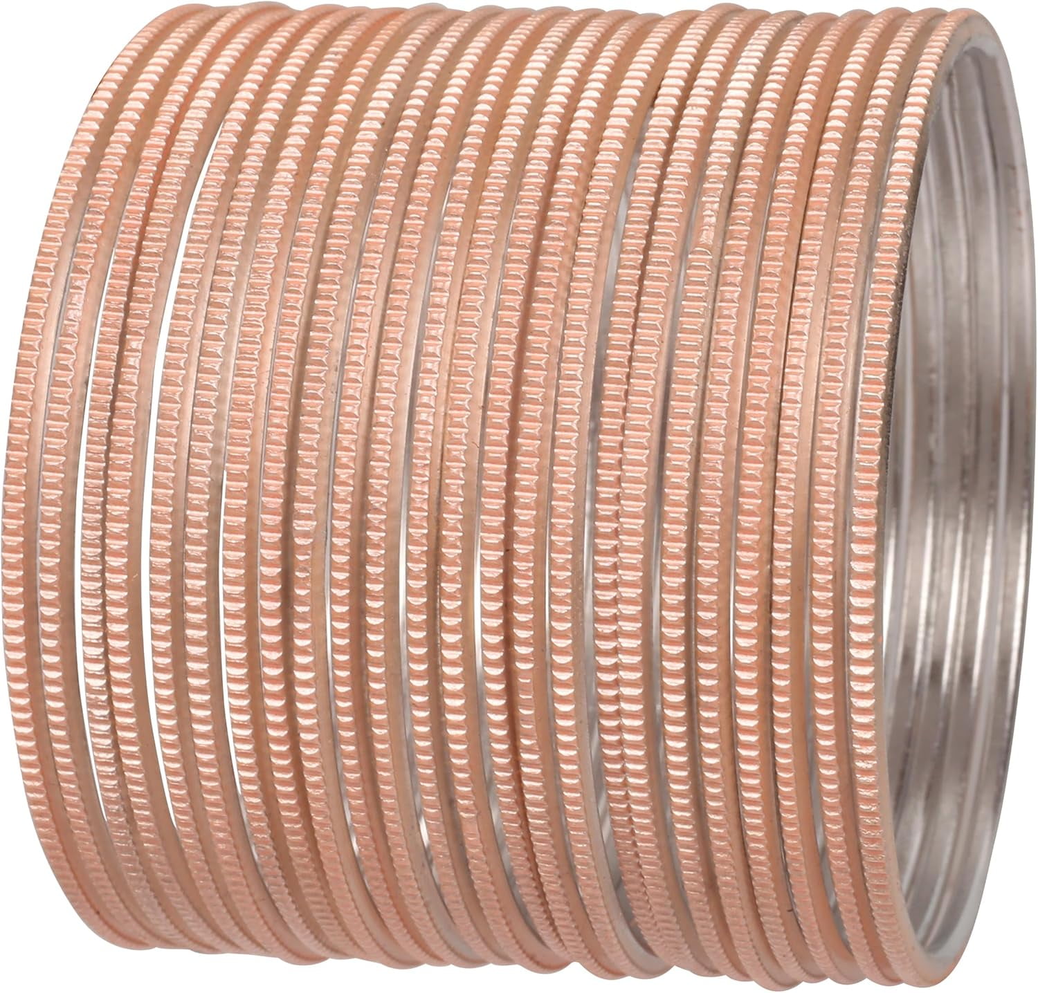 Touchstone Set 24 Braccialetti Indiani Rigidi XL | Collezione Italian Color In Lega Metallica | Gioielli Etnici Bollywood Fatti A Mano | Regalo Donna - 4