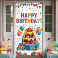 thumbnail image 1 of Colorful Banner Cake Theme Birthday Party Banner Balloon Decor Gift Elements Celebration Banner for Birthday Party Kids Party Indoor Celebration, 1 of 9