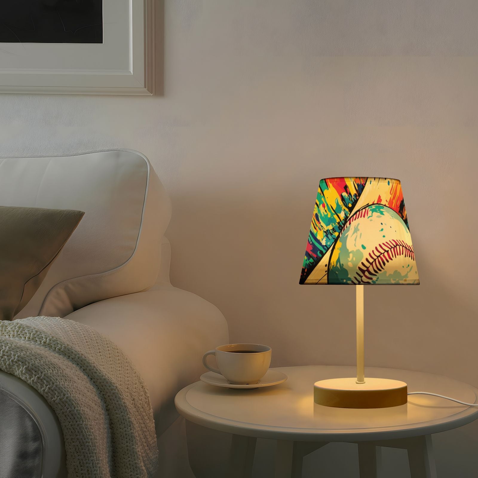 Colorful Baseball Bat Desk Lamp 3 Color Modes LED Table Lamp Nightstand Reading Light for Bedroom Living Room